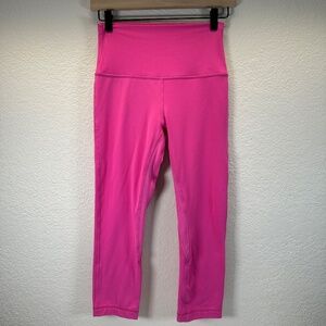 Lululemon leggins Align High Rise Crop Pink Womens Size 6 Stretch Athletic Yoga